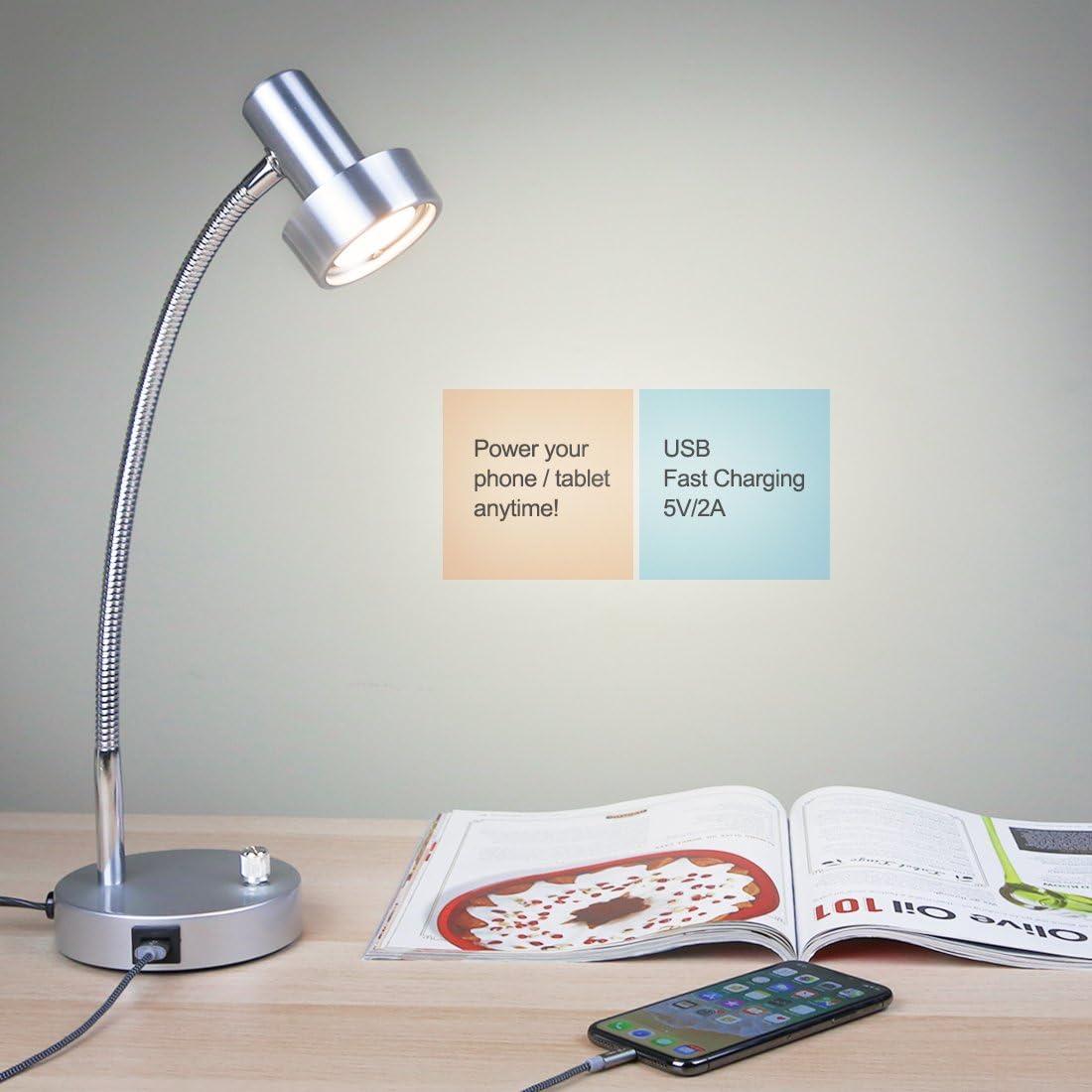 imageOBright Luxor  Dimmable LED Desk Lamp with Gooseneck BlackClip onAluminum