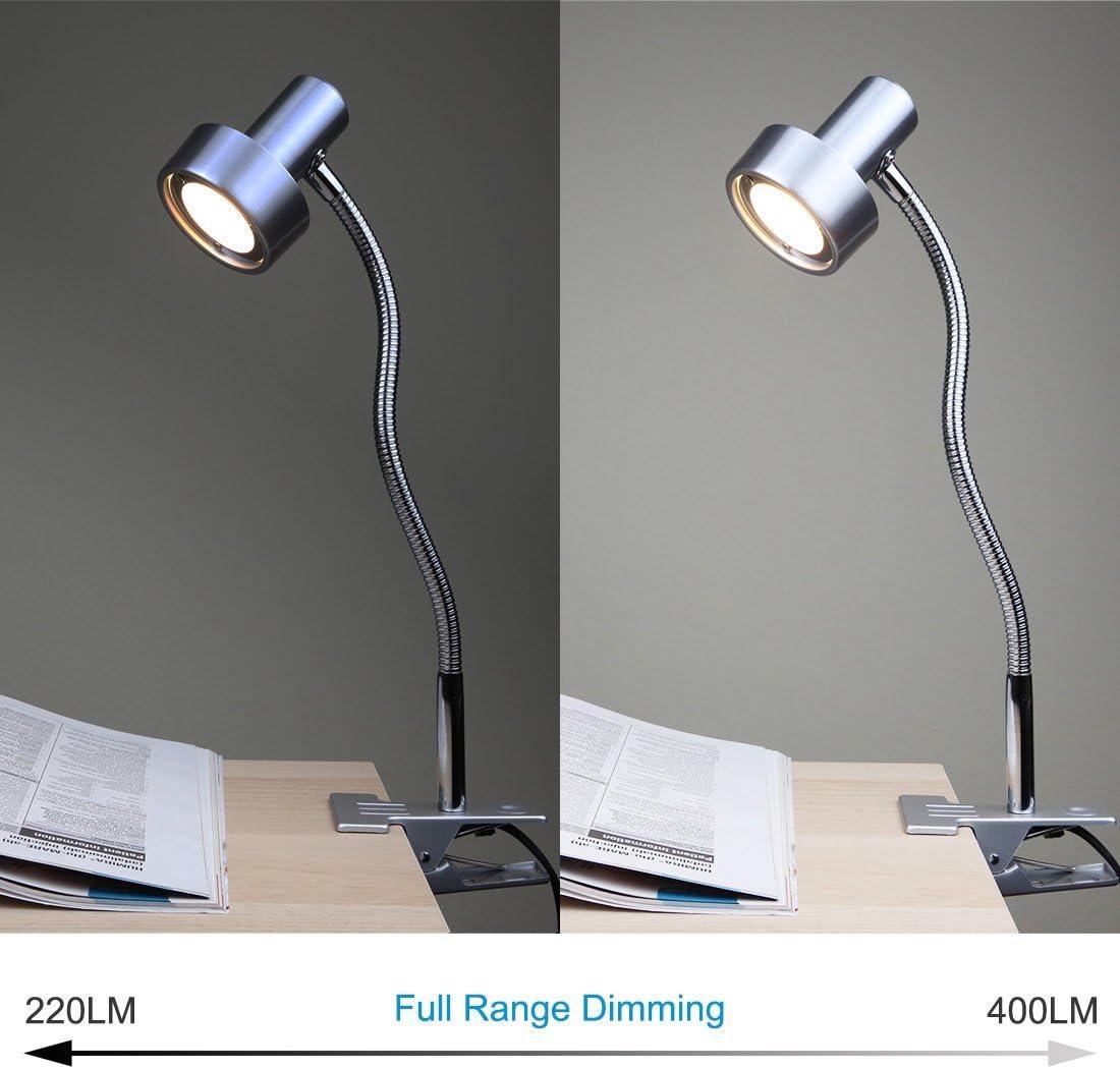 imageOBright Luxor  Dimmable LED Desk Lamp with Gooseneck BlackClip onAluminumClip on