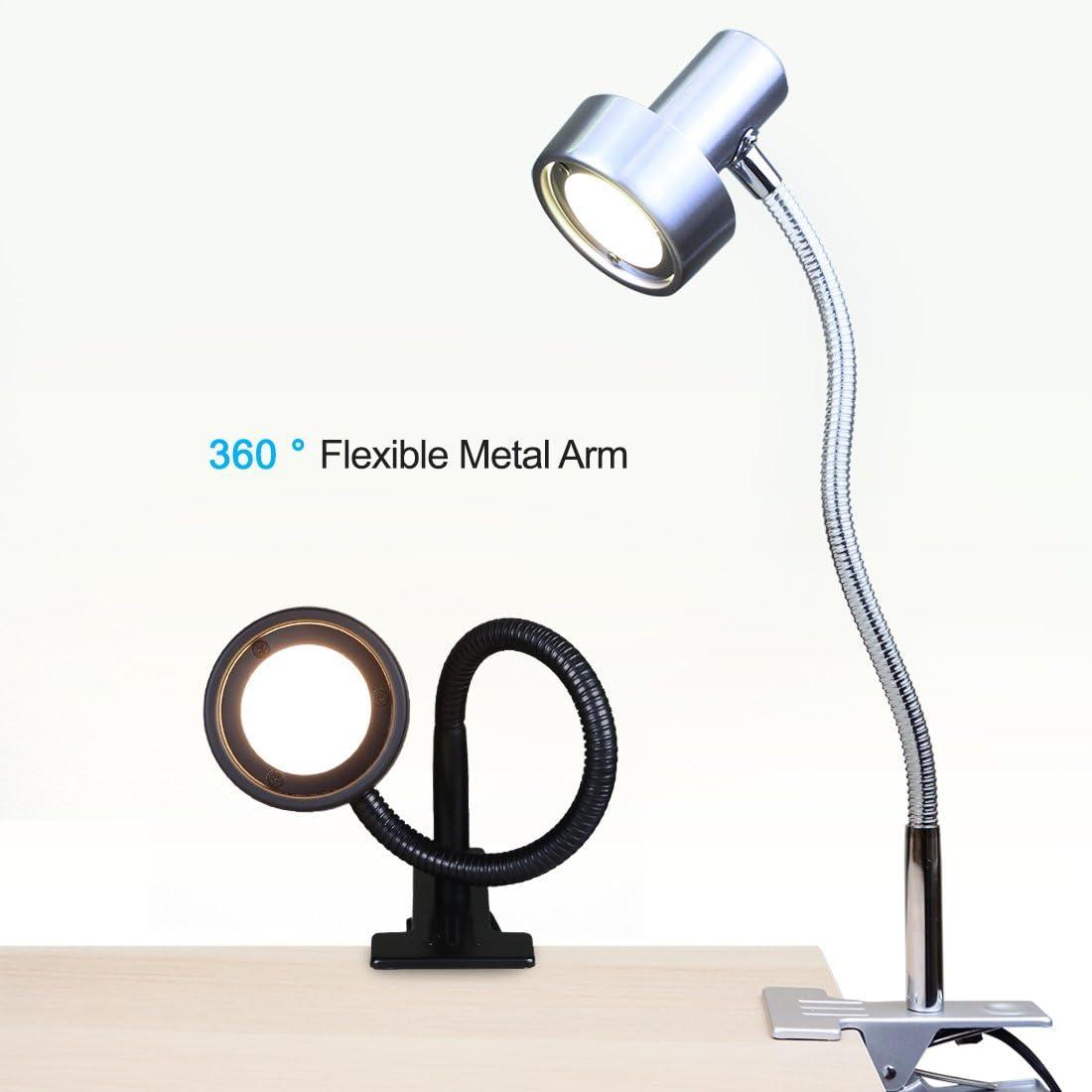 imageOBright Luxor  Dimmable LED Desk Lamp with Gooseneck BlackClip onAluminumClip on