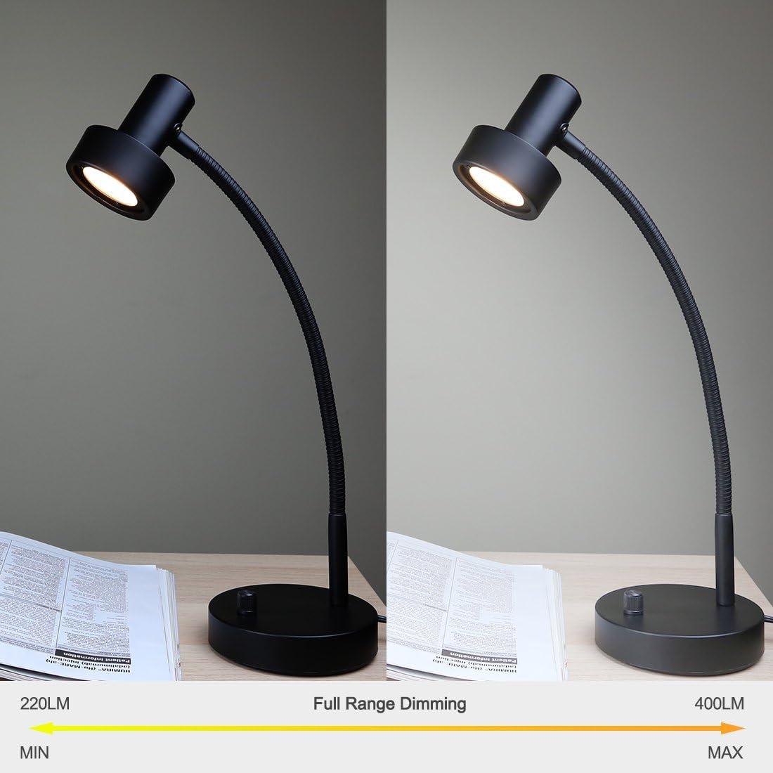 imageOBright Luxor  Dimmable LED Desk Lamp with Gooseneck BlackClip onBlack