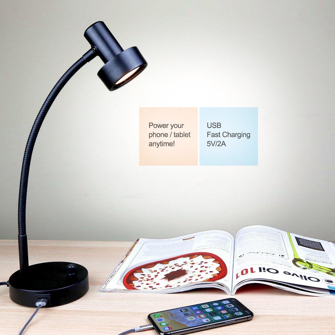 imageOBright Luxor  Dimmable LED Desk Lamp with Gooseneck BlackClip onBlack