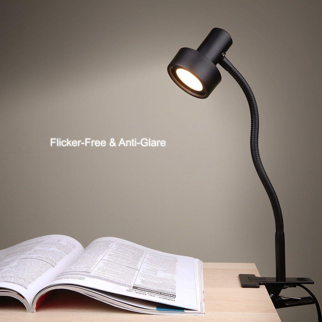 imageOBright Luxor  Dimmable LED Desk Lamp with Gooseneck BlackClip onBlackClip on