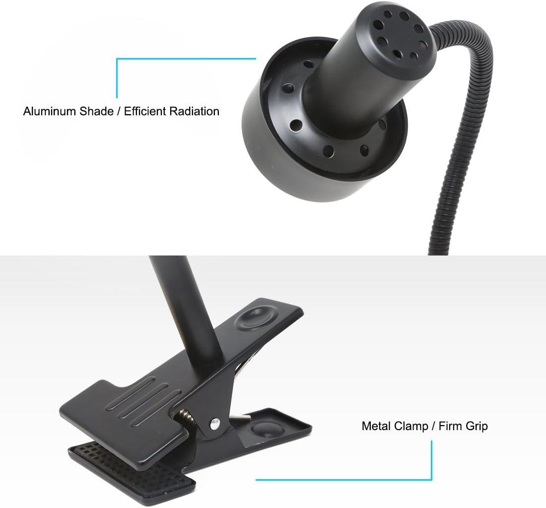 imageOBright Luxor  Dimmable LED Desk Lamp with Gooseneck BlackClip onBlackClip on