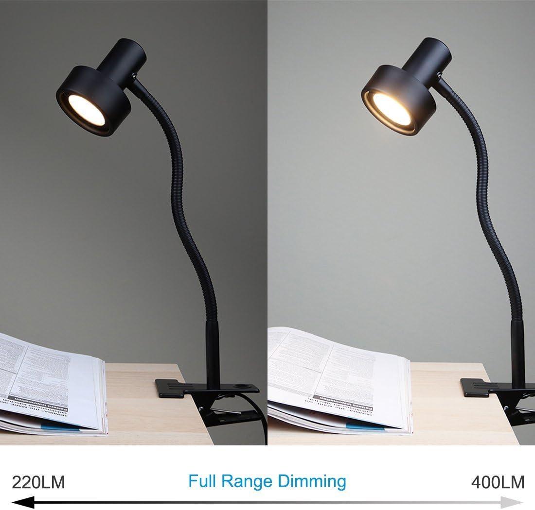 imageOBright Luxor  Dimmable LED Desk Lamp with Gooseneck BlackClip onBlackClip on