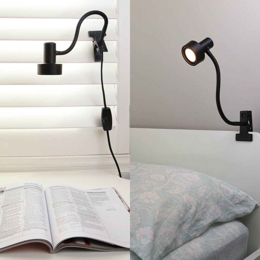 imageOBright Luxor  Dimmable LED Desk Lamp with Gooseneck BlackClip onBlackClip on