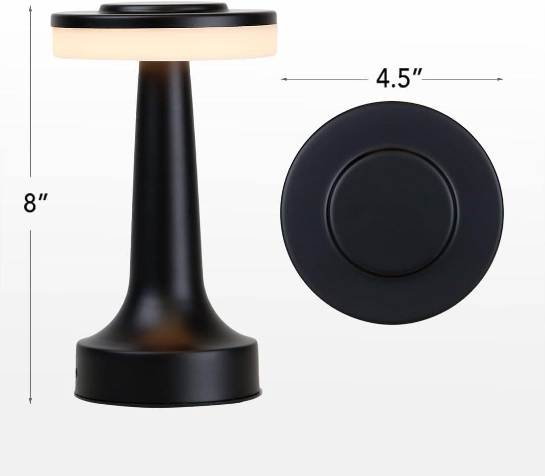 imageOBright Portable LED Table Lamp with Touch Sensor RGB Light Dimmable Rechargeable Battery Night Light for Kids Nursery Nightstand Lamp Bedside Lamp White MarbleMatte Black