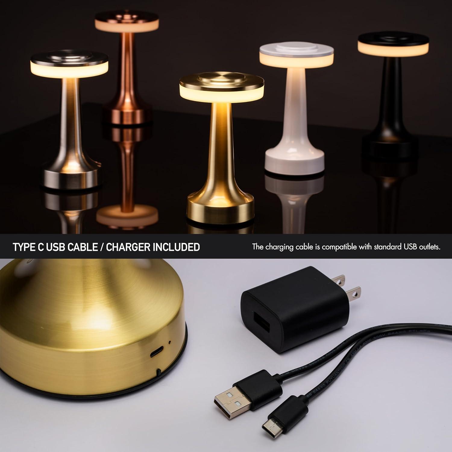 imageOBright Portable LED Table Lamp with Touch Sensor RGB Light Dimmable Rechargeable Battery Night Light for Kids Nursery Nightstand Lamp Bedside Lamp White MarbleGold