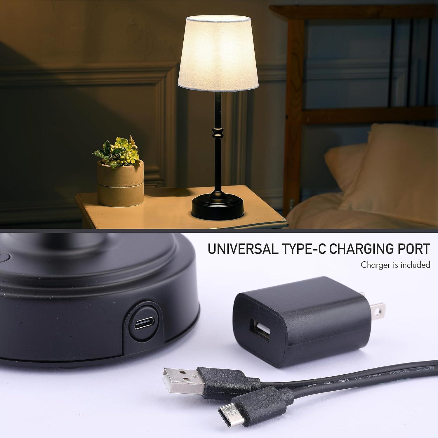 imageOBright Seraph  Cordless LED Table Lamp with Dimmer Builtin Rechargeable Battery 3Level Brightness Patio Table Lamp Bedside Night Lamp Ambient Light for Restaurant BlackBlack