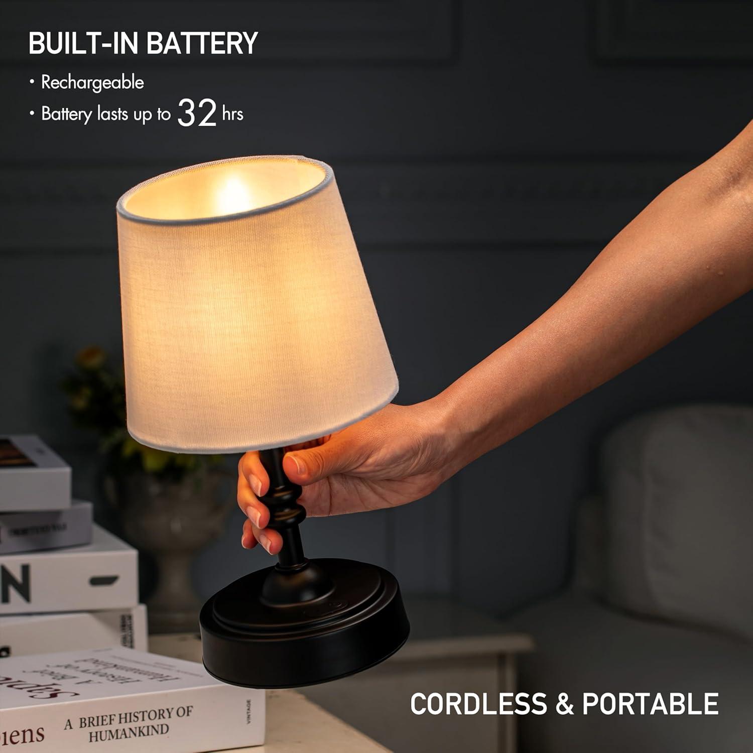 imageOBright Seraph Mini  Cordless LED Table Lamp with Dimmer Builtin Rechargeable Battery 3Level Brightness Patio Table Lamp Bedside Night Lamp Ambient Light for Restaurant Antique BrassOilRubbed Bronze