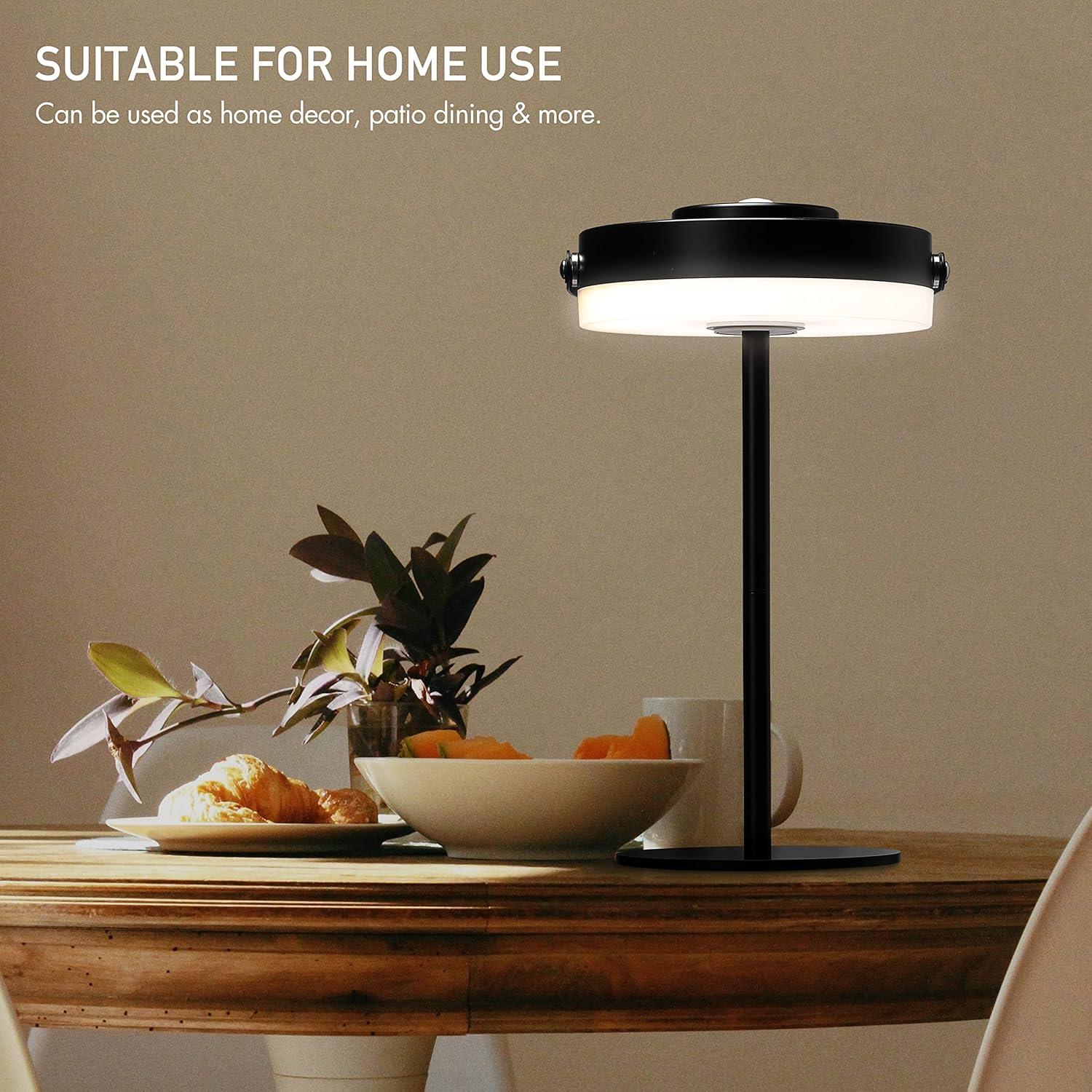imageOBright Thurlow  Portable LED Lamp for Outdoor  Indoor Builtin Rechargeable Battery IP44 Water Resistant Travel Light Camping Lantern Patio Table Lamp Night Lamp Brushed NickelBlack