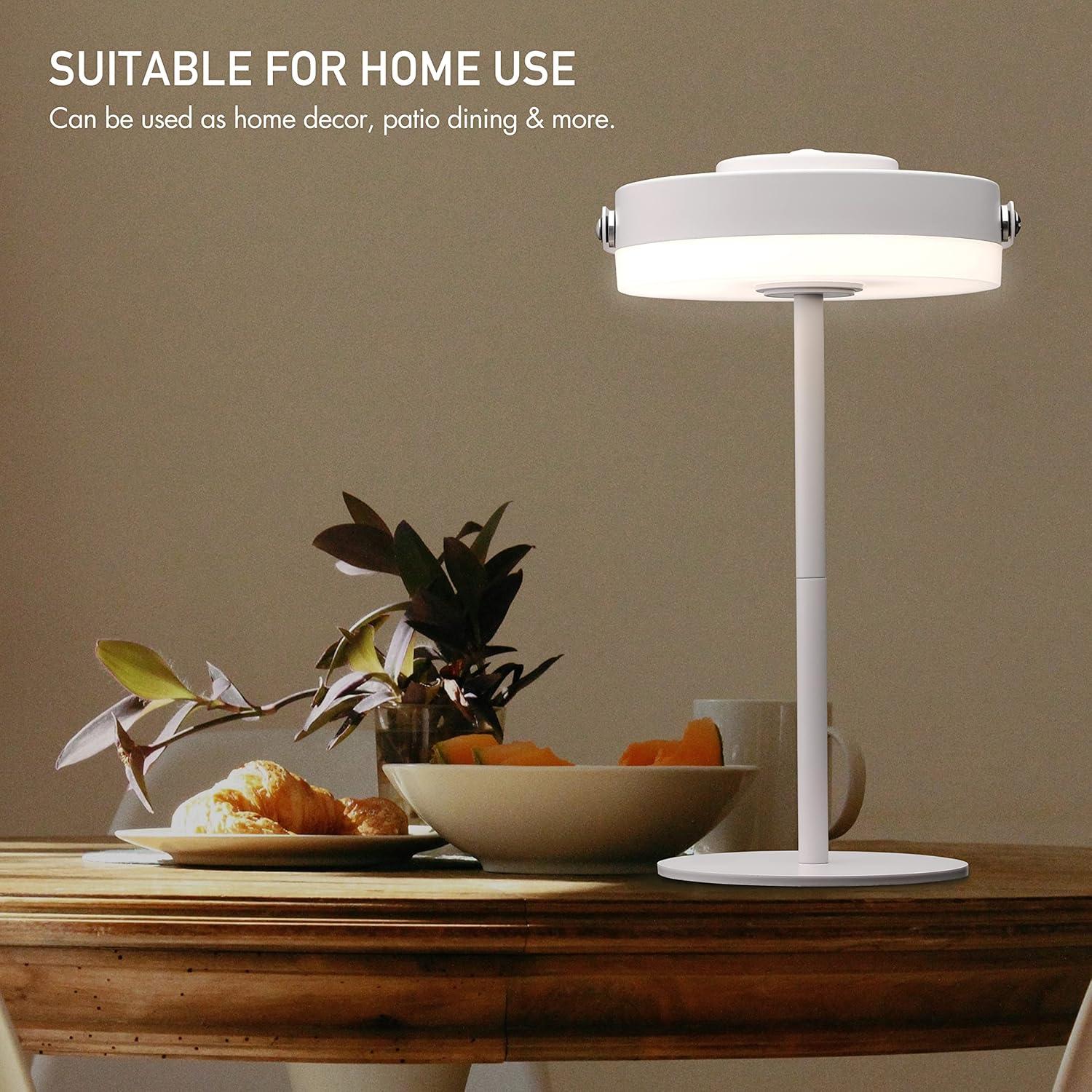 imageOBright Thurlow  Portable LED Lamp for Outdoor  Indoor Builtin Rechargeable Battery IP44 Water Resistant Travel Light Camping Lantern Patio Table Lamp Night Lamp Brushed NickelWhite
