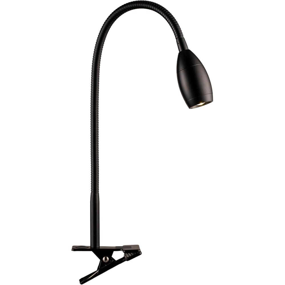 imageOBright Lumos  Versatile Clipon Lamp Zoomable Spotlight Dimmable LED Flexible Gooseneck 4000K Light 100 Metal Clamp  Ideal for Reading Crafting Work and Headboards Antique BrassBlack