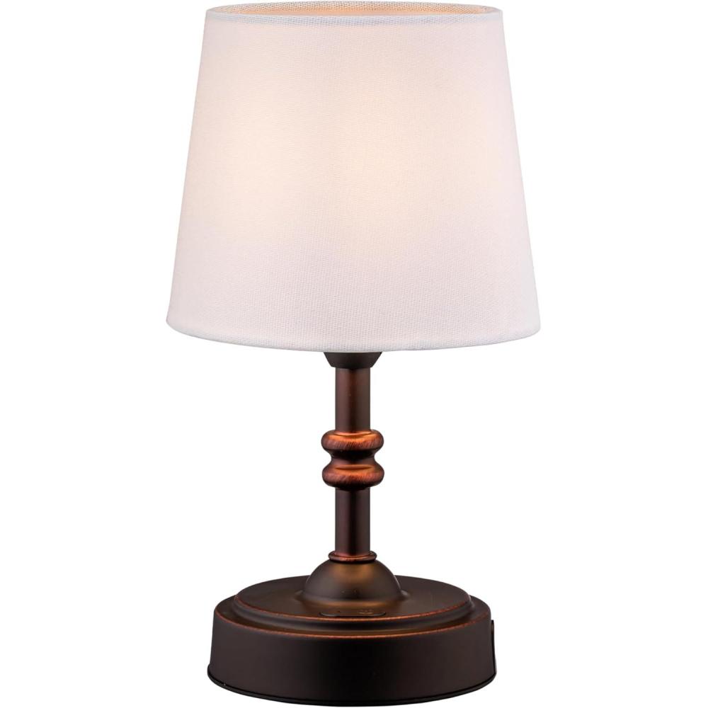 imageOBright Seraph Mini  Cordless LED Table Lamp with Dimmer Builtin Rechargeable Battery 3Level Brightness Patio Table Lamp Bedside Night Lamp Ambient Light for Restaurant Antique BrassOilRubbed Bronze