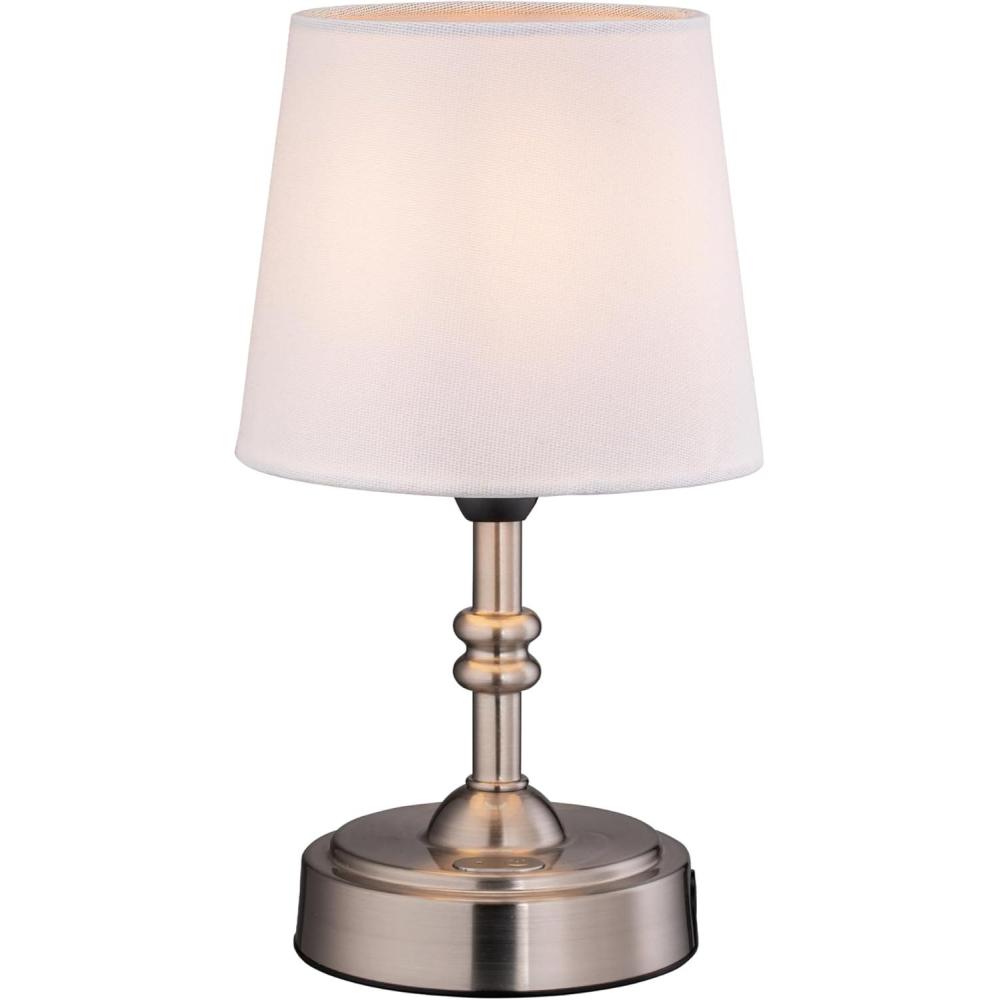 imageOBright Seraph Mini  Cordless LED Table Lamp with Dimmer Builtin Rechargeable Battery 3Level Brightness Patio Table Lamp Bedside Night Lamp Ambient Light for Restaurant Antique BrassBrushed Nickel