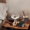 imageOBright  Portable LED Table Lamp with Wireless Charging Pad Dimmable and Rechargeable Night Lamp Ambient Light for PatioRestaurantNursery Bedside Nightstand Lamp Brushed NickelSilver