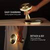 imageOBright  Portable LED Table Lamp with Wireless Charging Pad Dimmable and Rechargeable Night Lamp Ambient Light for PatioRestaurantNursery Bedside Nightstand Lamp Brushed NickelGold