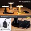 imageOBright  Portable LED Table Lamp with Wireless Charging Pad Dimmable and Rechargeable Night Lamp Ambient Light for PatioRestaurantNursery Bedside Nightstand Lamp Brushed NickelMatte Black