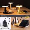 imageOBright  Portable LED Table Lamp with Wireless Charging Pad Dimmable and Rechargeable Night Lamp Ambient Light for PatioRestaurantNursery Bedside Nightstand Lamp Brushed NickelSilver