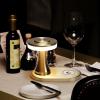 imageOBright  Portable LED Table Lamp with Wireless Charging Pad Dimmable and Rechargeable Night Lamp Ambient Light for PatioRestaurantNursery Bedside Nightstand Lamp Brushed NickelGold