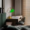 imageOBright Bankers  Cordless LED Table Lamp BatteryOperated Rechargeable 3Level Dimming Universal USBC Charging 180 Swivel Head Luxury Metal Shade Antique BrassAntique BrassGreen Glass