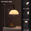 imageOBright Bankers  Cordless LED Table Lamp BatteryOperated Rechargeable 3Level Dimming Universal USBC Charging 180 Swivel Head Luxury Metal Shade Antique BrassOil Rubbed BronzeWhite Glass