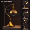 imageOBright Bankers  Cordless LED Table Lamp BatteryOperated Rechargeable 3Level Dimming Universal USBC Charging 180 Swivel Head Luxury Metal Shade Antique BrassAntique Brass