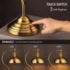 imageOBright Bankers  Cordless LED Table Lamp BatteryOperated Rechargeable 3Level Dimming Universal USBC Charging 180 Swivel Head Luxury Metal Shade Antique BrassAntique Brass