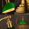 imageOBright Bankers  Cordless LED Table Lamp BatteryOperated Rechargeable 3Level Dimming Universal USBC Charging 180 Swivel Head Luxury Metal Shade Antique BrassAntique BrassGreen Glass