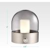 imageOBright Chiara  Cordless LED Table Lamp 3 Light Modes Rechargeable Battery Up to 12 Hours Flameless Candle Lamp for Restaurant Night Light for Kids Nursery Bedside Lamp Brushed Nickel