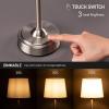 imageOBright Seraph  Cordless LED Table Lamp with Dimmer Builtin Rechargeable Battery 3Level Brightness Patio Table Lamp Bedside Night Lamp Ambient Light for Restaurant BlackBrushed Nickel