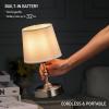 imageOBright Seraph Mini  Cordless LED Table Lamp with Dimmer Builtin Rechargeable Battery 3Level Brightness Patio Table Lamp Bedside Night Lamp Ambient Light for Restaurant Antique BrassBrushed Nickel