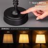imageOBright Seraph Mini  Cordless LED Table Lamp with Dimmer Builtin Rechargeable Battery 3Level Brightness Patio Table Lamp Bedside Night Lamp Ambient Light for Restaurant Antique BrassBlack