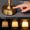 imageOBright Seraph Mini  Cordless LED Table Lamp with Dimmer Builtin Rechargeable Battery 3Level Brightness Patio Table Lamp Bedside Night Lamp Ambient Light for Restaurant Antique BrassAntique Brass
