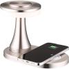imageOBright  Portable LED Table Lamp with Wireless Charging Pad Dimmable and Rechargeable Night Lamp Ambient Light for PatioRestaurantNursery Bedside Nightstand Lamp Brushed NickelSilver