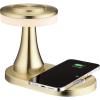 imageOBright  Portable LED Table Lamp with Wireless Charging Pad Dimmable and Rechargeable Night Lamp Ambient Light for PatioRestaurantNursery Bedside Nightstand Lamp Brushed NickelGold