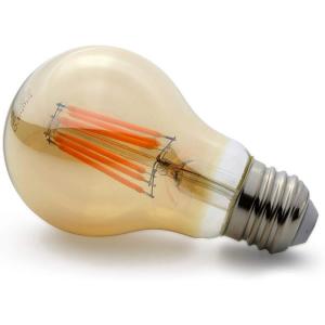 imageOBright Dimmable LED Edison Light Bulb 6W Dimmable UL Listed A19 LED BulbE26 Base 2200K Warm White LED Filament BulbVintage LED Bulb Amber Glass 1 Pack