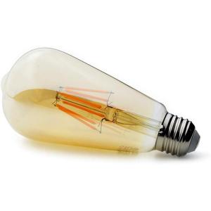 imageOBright Dimmable LED Edison Light Bulb 6W Dimmable UL Listed ST21E26 Base 2200K Warm White LED Filament BulbVintage LED Bulb Amber Glass 1 Pack