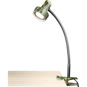 imageOBright LED Clip on Light for Bed HeadboardDesk Dimmable LED Desk Lamp with Metal Clamp 5W LED Flexible Gooseneck Adjustable Brightness for EyeCare Reading Vintage Design Camouflage