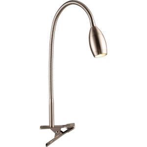 imageOBright Lumos  Versatile Clipon Lamp Zoomable Spotlight Dimmable LED Flexible Gooseneck 4000K Light 100 Metal Clamp  Ideal for Reading Crafting Work and Headboards Antique BrassBrushed Nickel