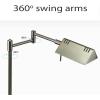 imageOBright LED Pharmacy Table Lamp Full Range Dimming 12W LED 360 Degree Swing Arms Desk Reading Craft Work Lamp ETL Tested Brushed NickelBrushed Nickel