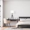 imageOBright Tripod Table Lamp Adjustable in Height 100 Metal Body with Linen Drum Shade Bedside Lamp Nightstand Lamp Side Table Lamp for Living Room Bedroom Office BlackBlack