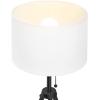 imageOBright Tripod Table Lamp Adjustable in Height 100 Metal Body with Linen Drum Shade Bedside Lamp Nightstand Lamp Side Table Lamp for Living Room Bedroom Office BlackBlack