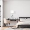 imageOBright Tripod Table Lamp Adjustable in Height 100 Metal Body with Linen Drum Shade Bedside Lamp Nightstand Lamp Side Table Lamp for Living Room Bedroom Office BlackBrushed Nickel