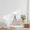 imageOBright Tripod Table Lamp Adjustable in Height 100 Metal Body with Linen Drum Shade Bedside Lamp Nightstand Lamp Side Table Lamp for Living Room Bedroom Office BlackBlack