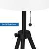 imageOBright Tripod Table Lamp Adjustable in Height 100 Metal Body with Linen Drum Shade Bedside Lamp Nightstand Lamp Side Table Lamp for Living Room Bedroom Office BlackBlack