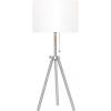 imageOBright Tripod Table Lamp Adjustable in Height 100 Metal Body with Linen Drum Shade Bedside Lamp Nightstand Lamp Side Table Lamp for Living Room Bedroom Office BlackBrushed Nickel