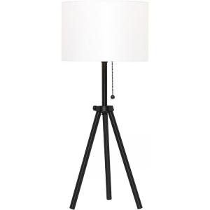 imageOBright Tripod Table Lamp Adjustable in Height 100 Metal Body with Linen Drum Shade Bedside Lamp Nightstand Lamp Side Table Lamp for Living Room Bedroom Office BlackBlack