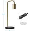 imageOBright Astrum  LED Desk Lamp with Dual USB Charging Ports 100 Metal 270 Degree Swivel Arms Soft White Light 3000K Bedside ampamp Home Office Table Lamp ETL Listed BlackIndustrialGoldBlack