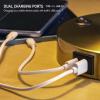 imageOBright Astrum  LED Desk Lamp with Dual USB Charging Ports 100 Metal 270 Degree Swivel Arms Soft White Light 3000K Bedside ampamp Home Office Table Lamp ETL Listed BlackAntique Brass