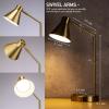 imageOBright Astrum  LED Desk Lamp with Dual USB Charging Ports 100 Metal 270 Degree Swivel Arms Soft White Light 3000K Bedside ampamp Home Office Table Lamp ETL Listed BlackAntique Brass